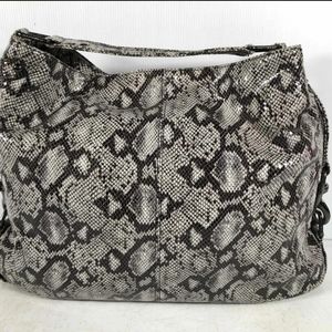 Rebecca Minkoff Black White Women's Python Print Medium Hobo Bag
